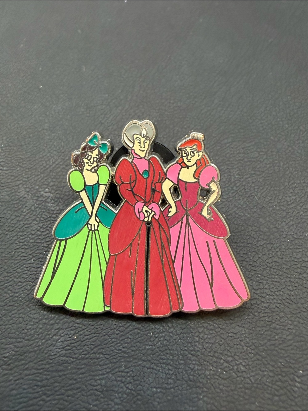 Disney Enamel Pin Trio — Green, Red & Pink Dresses